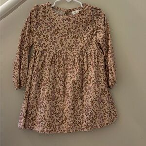 Floral Kids Casual Dress - Brown